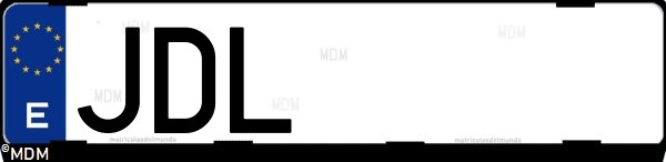 Matrícula española JDL, correspondiente al año 2015