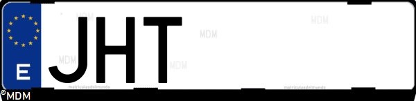Matrícula española JHT, correspondiente al año 2015