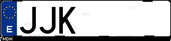 Matrícula española JJK, correspondiente al año 2015