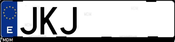 Matrícula española JKJ, correspondiente al año 2015