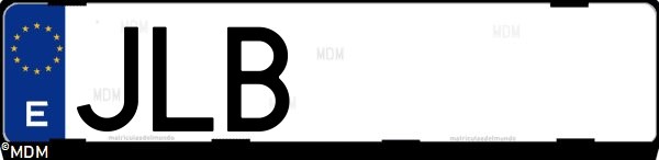 Matrícula española JLB, correspondiente al año 2016