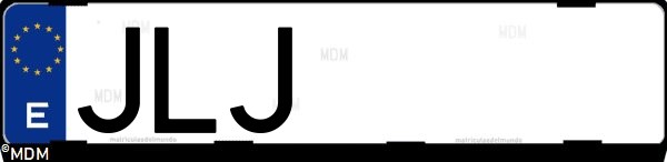 Matrícula española JLJ, correspondiente al año 2016