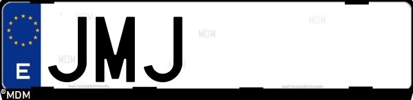 Matrícula española JMJ, correspondiente al año 2016