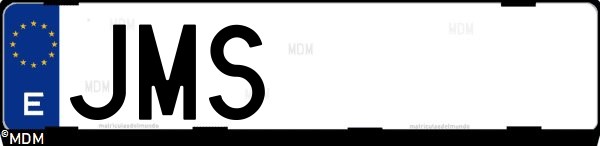 Matrícula española JMS, correspondiente al año 2016