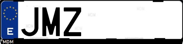 Matrícula española JMZ, correspondiente al año 2016