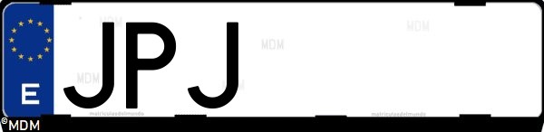 Matrícula española JPJ, correspondiente al año 2016