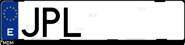Matrícula española JPL, correspondiente al año 2016