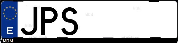 Matrícula española JPS, correspondiente al año 2016