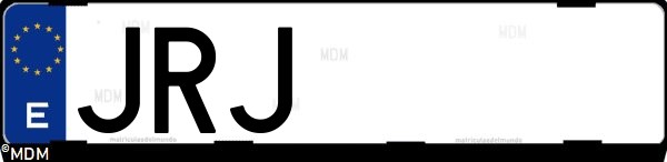 Matrícula española JRJ, correspondiente al año 2016