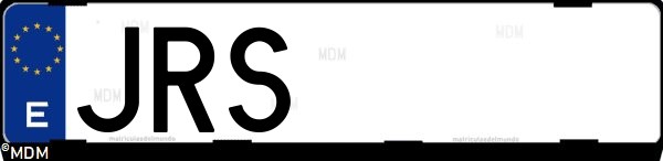 Matrícula española JRS, correspondiente al año 2016