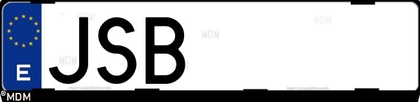 Matrícula española JSB, correspondiente al año 2016