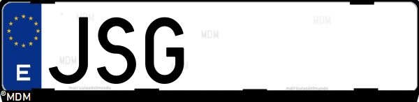 Matrícula española JSG, correspondiente al año 2016