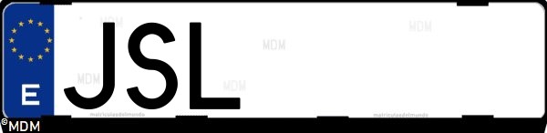 Matrícula española JSL, correspondiente al año 2016
