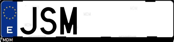 Matrícula española JSM, correspondiente al año 2016