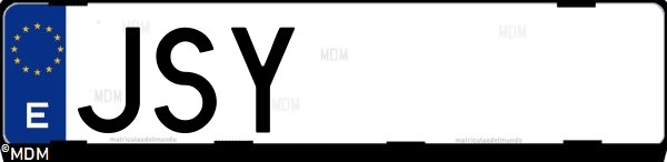 Matrícula española JSY, correspondiente al año 2016