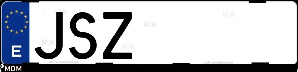 Matrícula española JSZ, correspondiente al año 2016