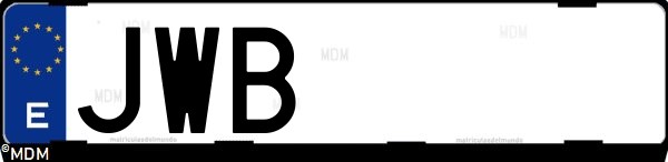 Matrícula española JWB, correspondiente al año 2017