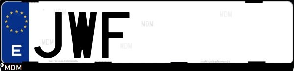 Matrícula española JWF, correspondiente al año 2017