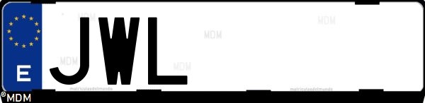 Matrícula española JWL, correspondiente al año 2017