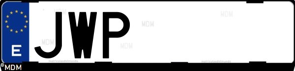 Matrícula española JWP, correspondiente al año 2017