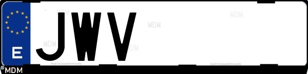 Matrícula española JWV, correspondiente al año 2017