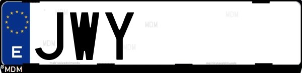Matrícula española JWY, correspondiente al año 2017