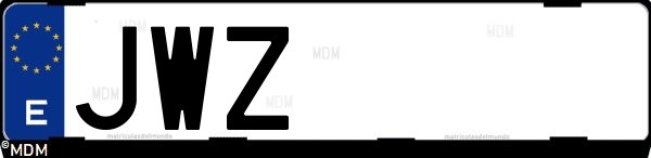 Matrícula española JWZ, correspondiente al año 2017