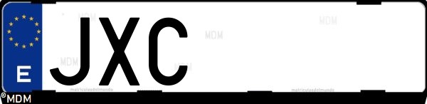 Matrícula española JXC, correspondiente al año 2017