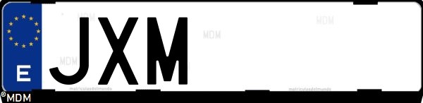 Matrícula española JXM, correspondiente al año 2017