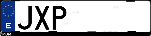 Matrícula española JXP, correspondiente al año 2017
