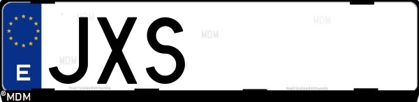 Matrícula española JXS, correspondiente al año 2017