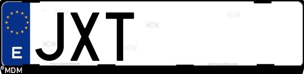 Matrícula española JXT, correspondiente al año 2017