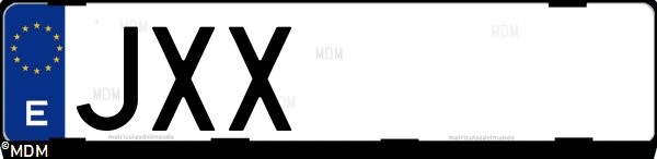 Matrícula española JXX, correspondiente al año 2017