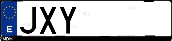 Matrícula española JXY, correspondiente al año 2017