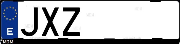 Matrícula española JXZ, correspondiente al año 2017