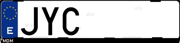 Matrícula española JYC, correspondiente al año 2017