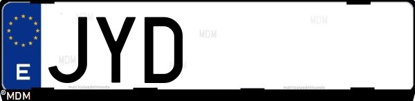 Matrícula española JYD, correspondiente al año 2017