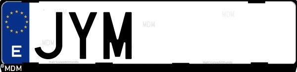 Matrícula española JYM, correspondiente al año 2017