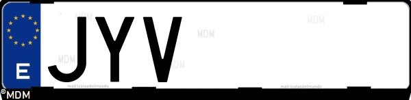 Matrícula española JYV, correspondiente al año 2017