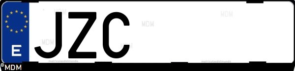 Matrícula española JZC, correspondiente al año 2017