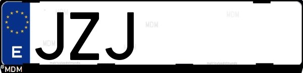 Matrícula española JZJ, correspondiente al año 2017