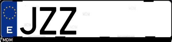 Matrícula española JZZ, correspondiente al año 2017