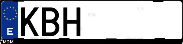 Matrícula española KBH, correspondiente al año 2017