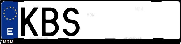 Matrícula española KBS, correspondiente al año 2017