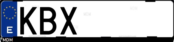 Matrícula española KBX, correspondiente al año 2017