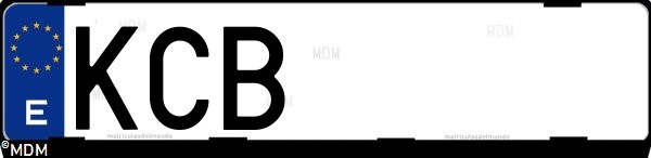 Matrícula española KCB, correspondiente al año 2017