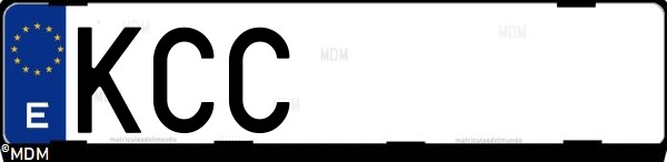 Matrícula española KCC, correspondiente al año 2017