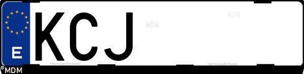 Matrícula española KCJ, correspondiente al año 2017