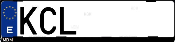 Matrícula española KCL, correspondiente al año 2017