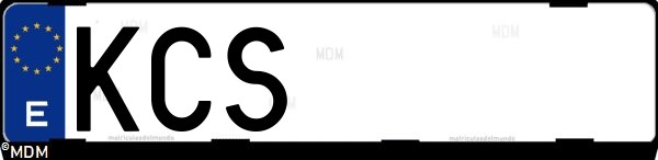 Matrícula española KCS, correspondiente al año 2017